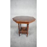 A late 19th century mahogany hexagonal topped occasional table on turned tapering supports united by