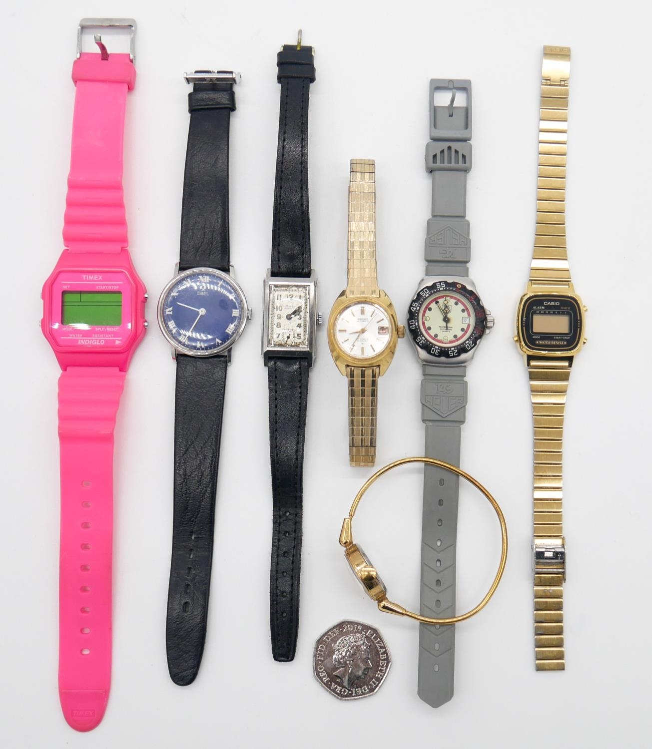 Seven ladies wrist watches. Including Timex, Ebel, Tag, Casio and others. - Image 10 of 10