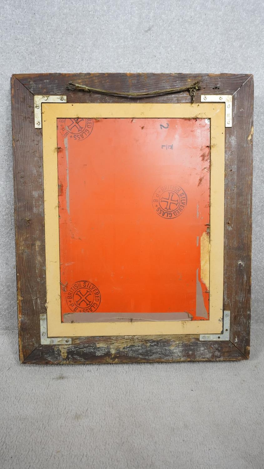 A 19th century giltwood wall mirror in floral gesso decorated frame. H.80 W.64 - Image 4 of 6