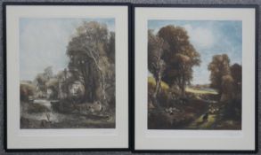 Two framed and glazed early 20th century signed coloured mezzotints by C Fitzgerald. One of the