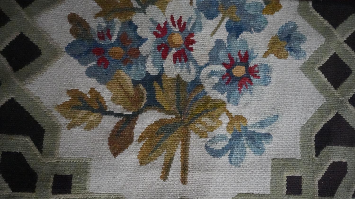 A needlepoint hall carpet with all over floral motifs. H.386 W.150 - Image 2 of 8