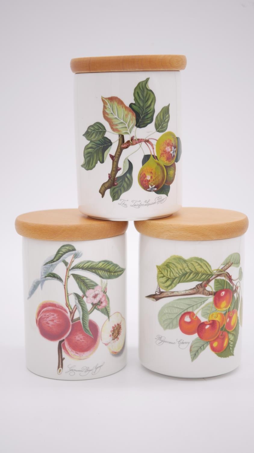 A collection of ten Portmeirion Pomona design storage jars, two cachepots and a soap dispenser. - Image 6 of 9