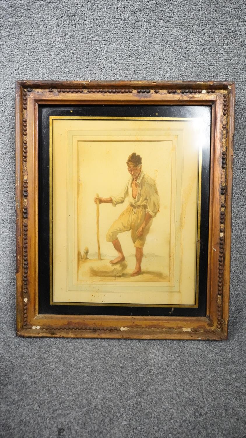 An oil on canvas of a male portrait signed Gadsdon along with a framed and glazed watercolour of - Image 9 of 10