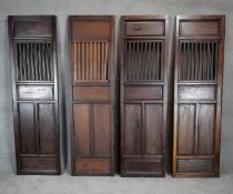 Two pairs of late 19th century/early 20th century hardwood monastery doors from Saigon. (Bought in