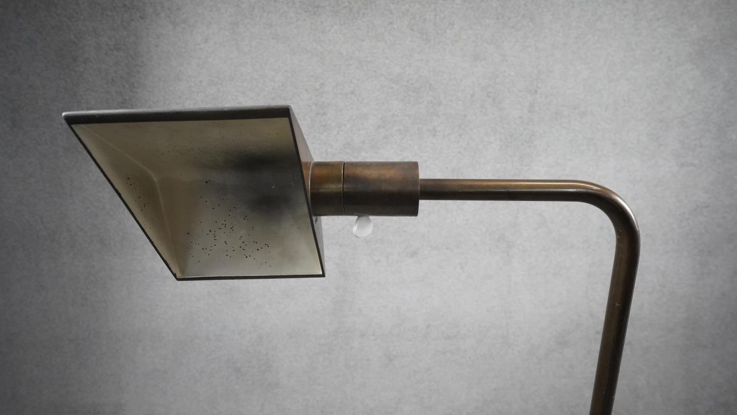 A Mid Century Cedric Hartman style 1UWV bronze effect floor lamp. The bronze triangular shade has - Image 3 of 7