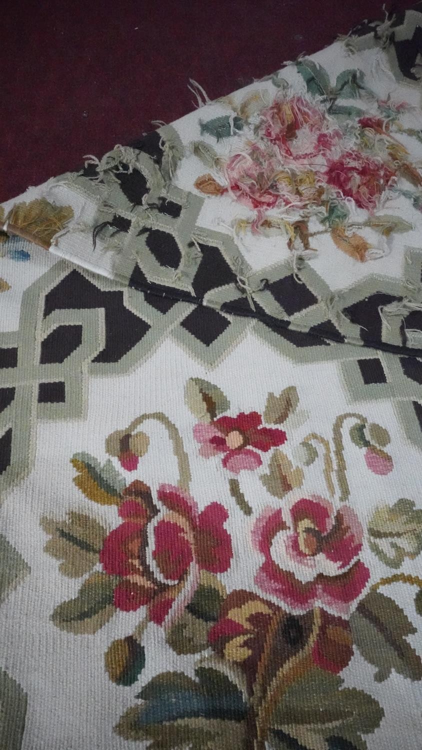 A needlepoint hall carpet with all over floral motifs. H.386 W.150 - Image 8 of 8