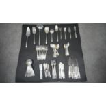 A part dinner service of silver plated Danish Princess pattern Homes and Edwards silver cutlery