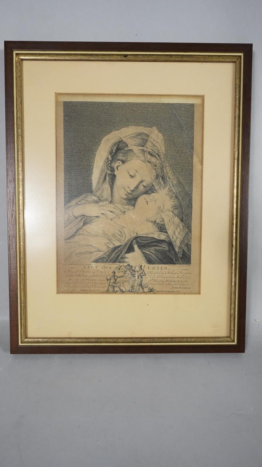 Richard Earlom after G. B. Sassoferrato (1743 - 1822). A framed and glazed engraving of Lady and - Image 2 of 5