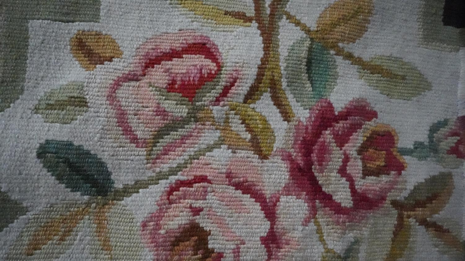 A needlepoint hall carpet with all over floral motifs. H.386 W.150 - Image 5 of 8