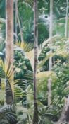 Peter Cameron (Cam) Clarke (1927 - ) A framed and glazed watercolour of a tropical jungle, signed by