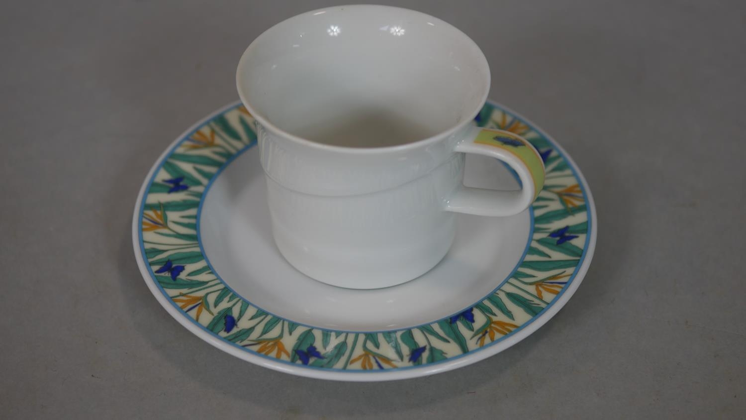 A Rosenthal Butterfly and Bird of Paradise flower design Art Deco style porcelain coffee and - Image 5 of 13