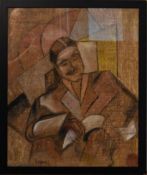 Jean du Marbore (1896-1933), A framed and glazed oil on canvas, male portait, inscribed and with