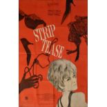 A large original vintage film poster for the 1963 film Strip Tease with Dany Saval and Krista