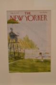 A framed and glazed original cover from the New Yorker magazine by James Stevenson. H.47 W.38cm