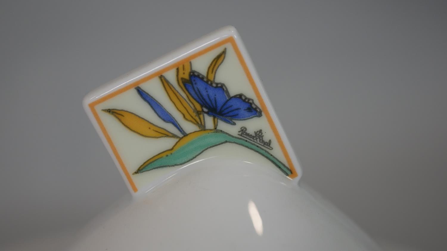 A Rosenthal Butterfly and Bird of Paradise flower design Art Deco style porcelain coffee and - Image 11 of 13