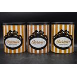 A set of three vintage sweet tins embossed with Bonbons Barnier France to the lids. H.25 Dia.20cm (
