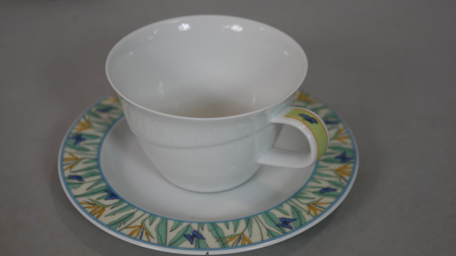 A Rosenthal Butterfly and Bird of Paradise flower design Art Deco style porcelain coffee and - Image 3 of 13