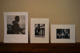 Three vintage black and white photos, one by Robert Frank, and the other two indistinctly signed and