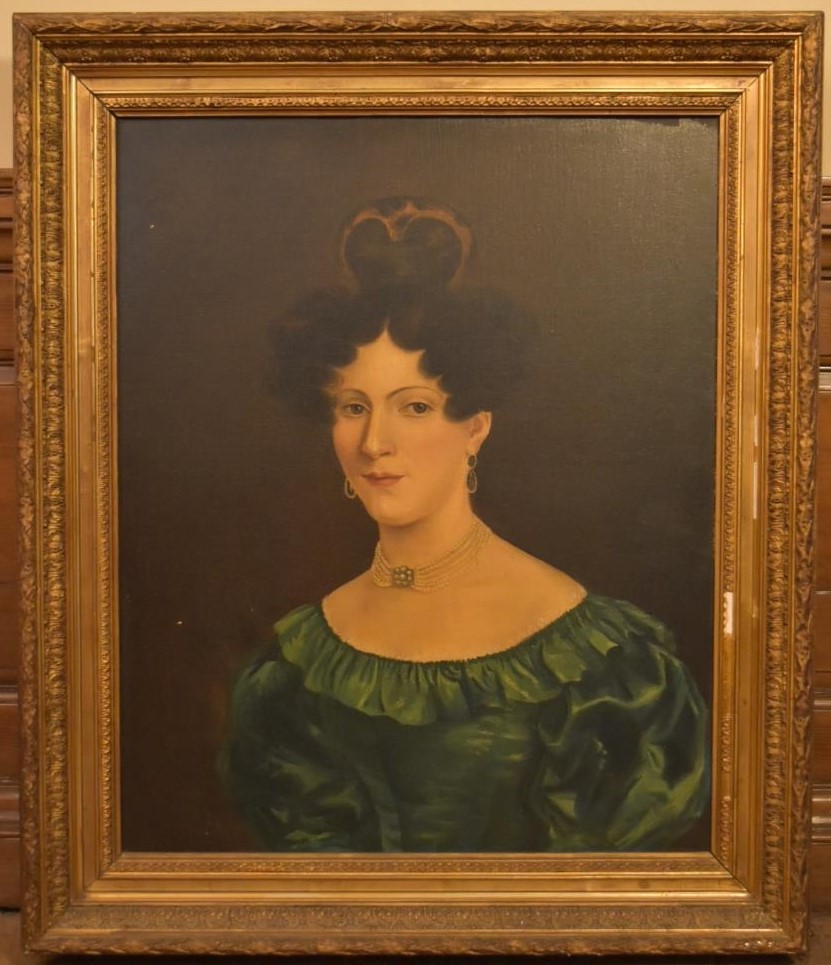 A gilt framed 19th century oil on canvas, portrait of a lady. H.90 W.77cm - Image 2 of 5