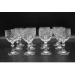 A set of twelve Villeroy & Boch crystal cut wine glasses with makers mark to base. H.15 Dia.8cm (12)