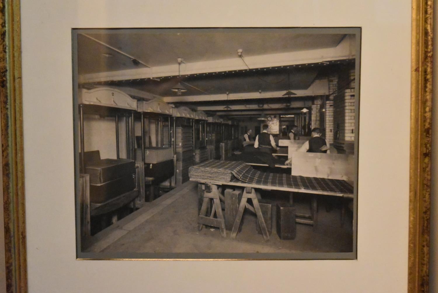 A set of three gilt framed and glazed photographs from mid 20th century textile factories. H.41 W. - Image 2 of 6