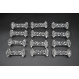 A set of twelve Villeroy & Boch cut crystal knife rests. L.9cm (12)