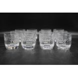 A set of twelve Villeroy & Boch crystal cut tumbler glasses with makers mark to base. H.9 Dia.8.