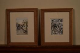 A pair of original Arthur Rackham lithographs, Lewis Carroll, framed and glazed. H.33 W.28cm (2)