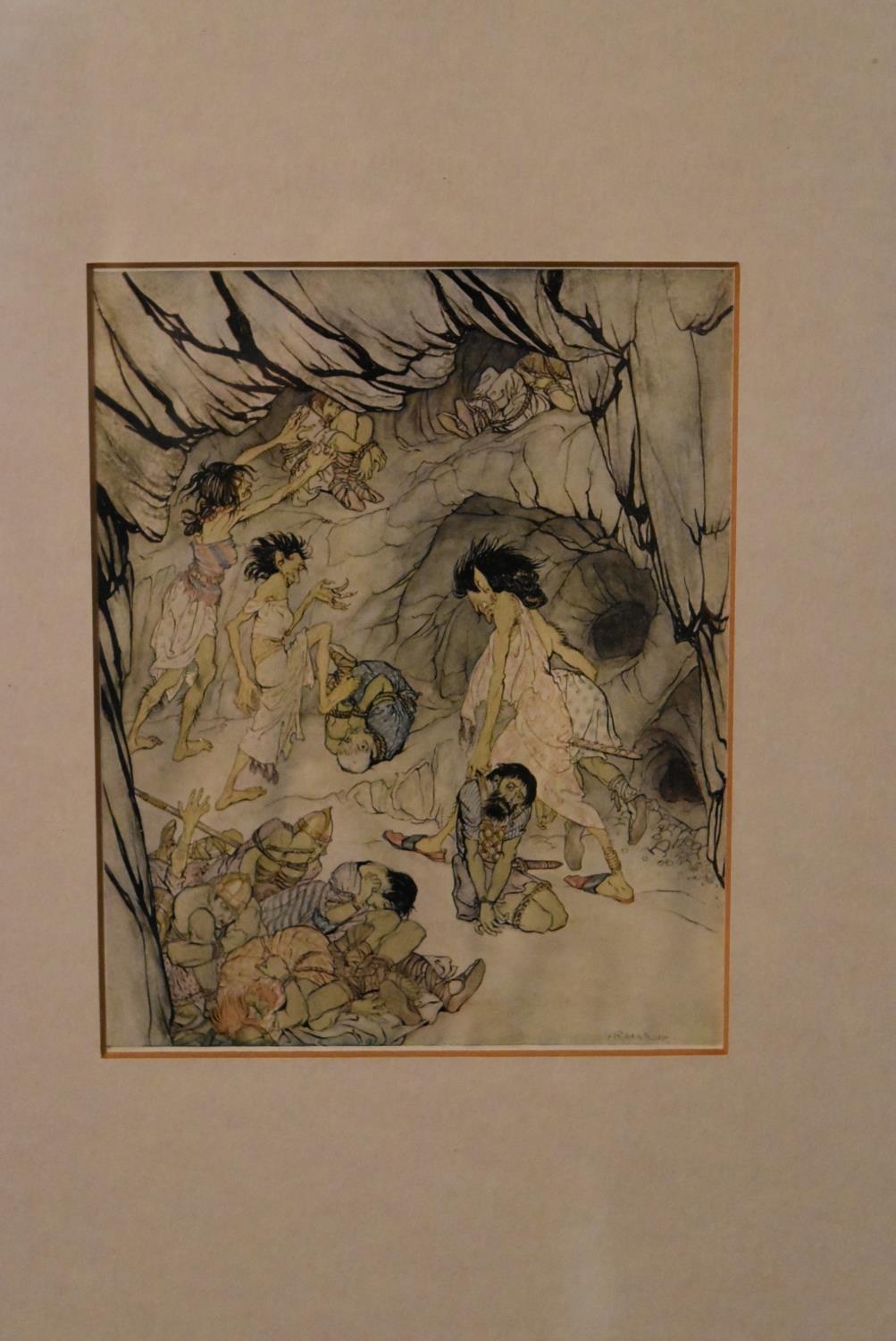 A pair of original Arthur Rackham lithographs, Aesop's fables, framed and glazed. H.30 W.26cm (2) - Image 2 of 6