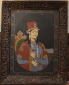 A framed and glazed early 20th century Indo-Persian watercolour on paper of the empress consort of