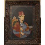 A framed and glazed early 20th century Indo-Persian watercolour on paper of the empress consort of