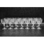 A set of fourteen Villeroy & Boch crystal cut wine glasses with makers mark to base. H.15.5 Dia.