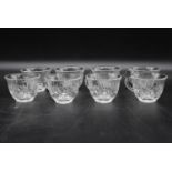 A set of eight vintage crystal cut glass cups. H.7 Dia.8cm (8)