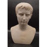 A 20th century marble bust of Emperor GAIUS called Caligula. Based on the original bust from the