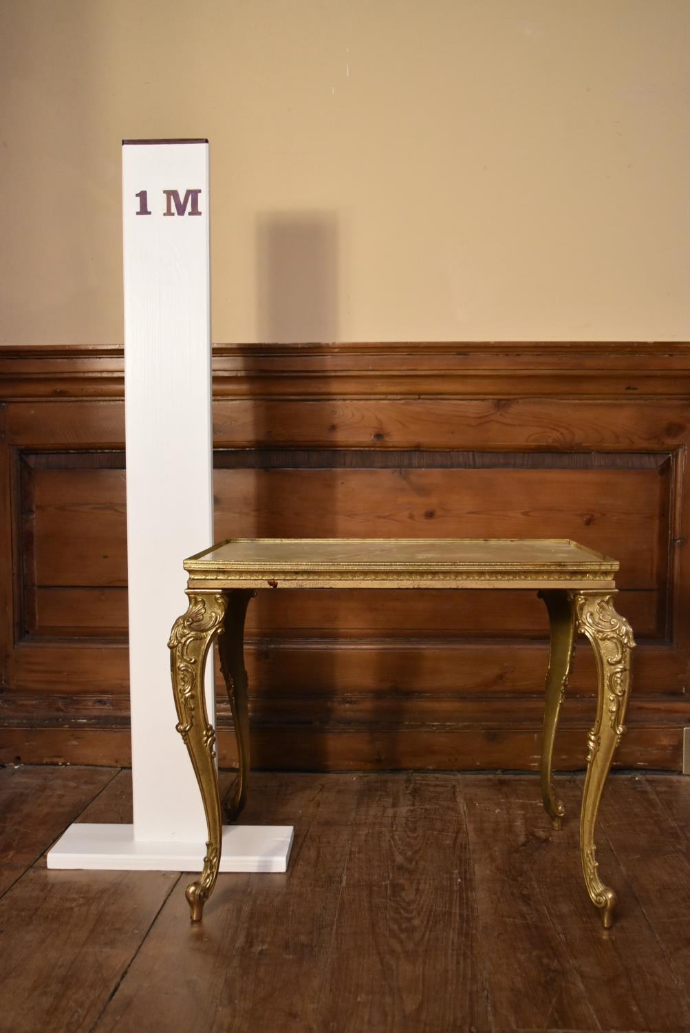 A vintage brass framed occasional table with inset onyx top and a similar table. H.45 W.52 D.32cm ( - Image 6 of 6