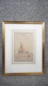 Richmond Markes - A framed and glazed watercolour of a sailing boat. Signed by artist. H.41 W.31