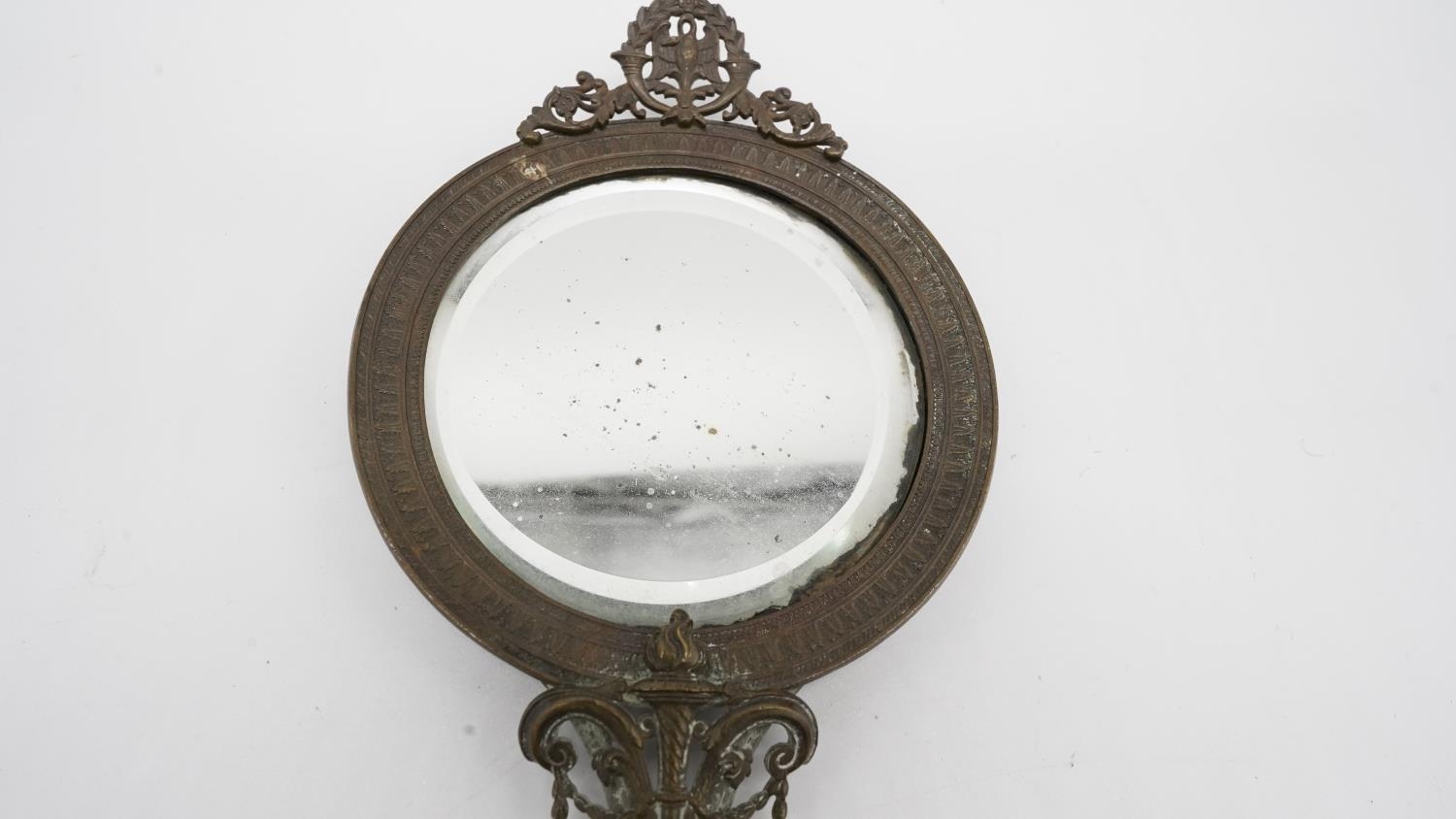 A collection of dressing table items. Including a pair of cut crystal candlesticks, two cut - Image 8 of 17