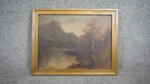 William Collins (1788-1847). A gilt framed 19th century oil on board of a river landscape, signed.