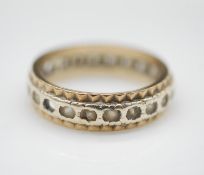 A yellow metal paste set (tested as gold) full eternity ring set with twenty two round old cut white