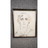 Paul Thevenaz - A framed and glazed watercolour portrait of Madam Eugenia Errazuriz, friend of
