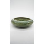 Late Ming-Qing dynasty green glazed bowl with unglazed foot. H.6 W.13 D.13