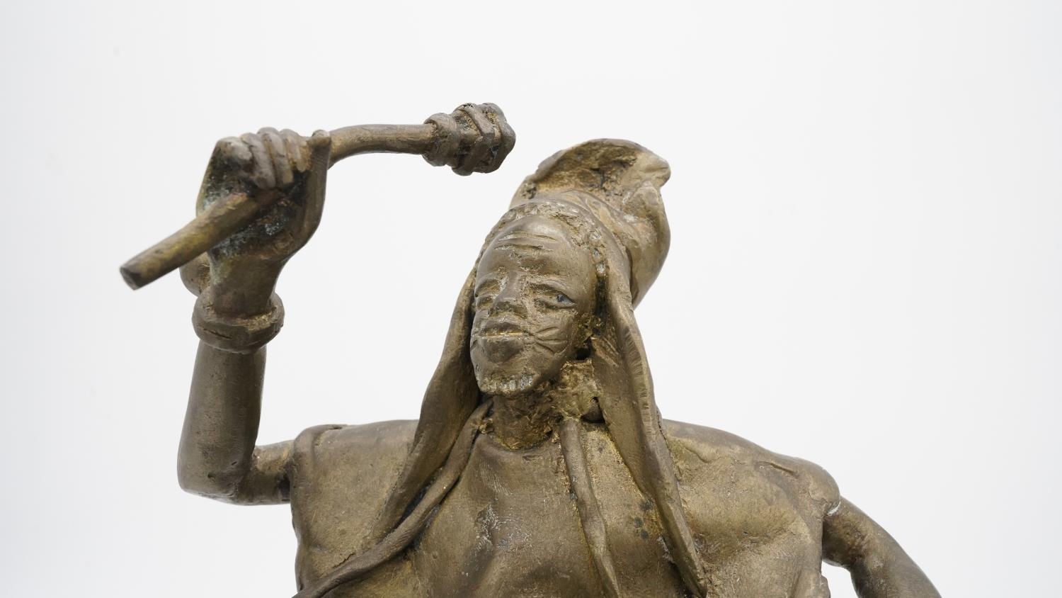 A bronze sculpture of a Tribal Balafon player. H.37 W.20 - Image 2 of 7