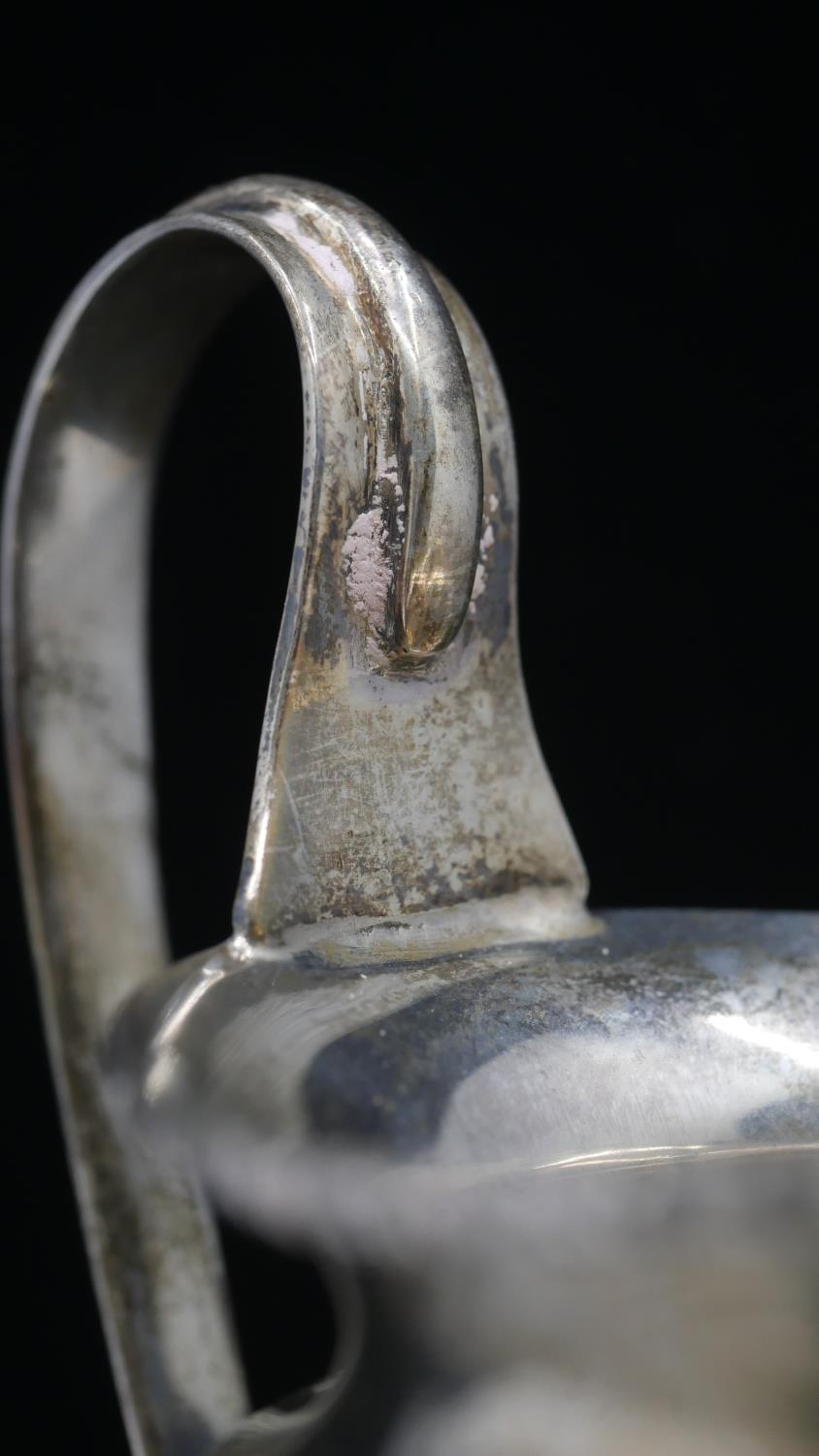 A Victorian sterling silver milk jug with beaded detailing to the edges. Hallmarked: C& Co for - Image 3 of 6