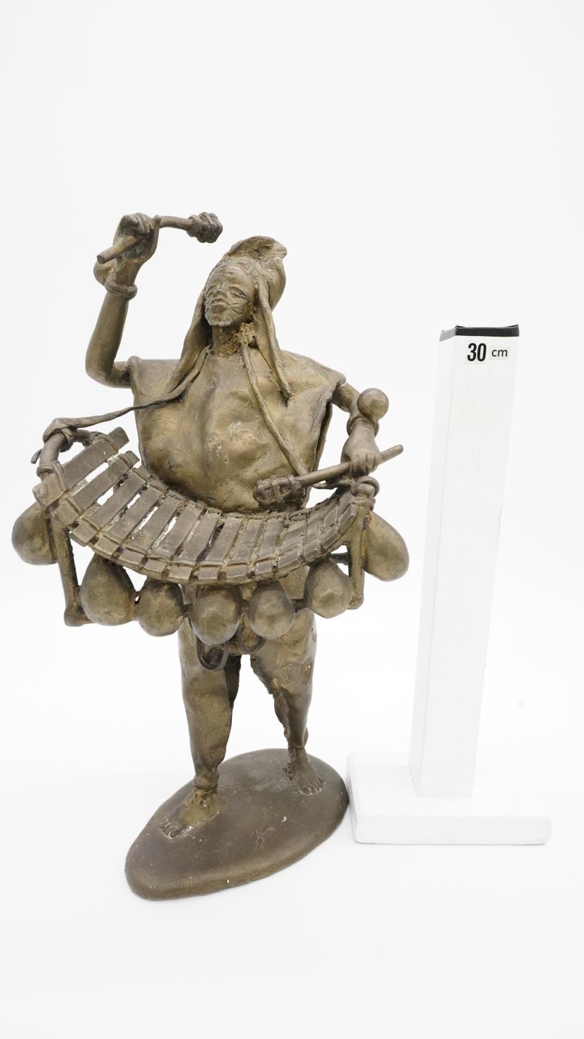 A bronze sculpture of a Tribal Balafon player. H.37 W.20 - Image 7 of 7