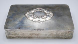 A Danish silver cigarette box, by Georg Jensen, Copenhagen, 1925-1932, With Swedish import marks,