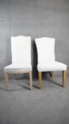 An upholstered high back dining chair and a similar chair. H.115 W.52 D.48 (unfinished back to one
