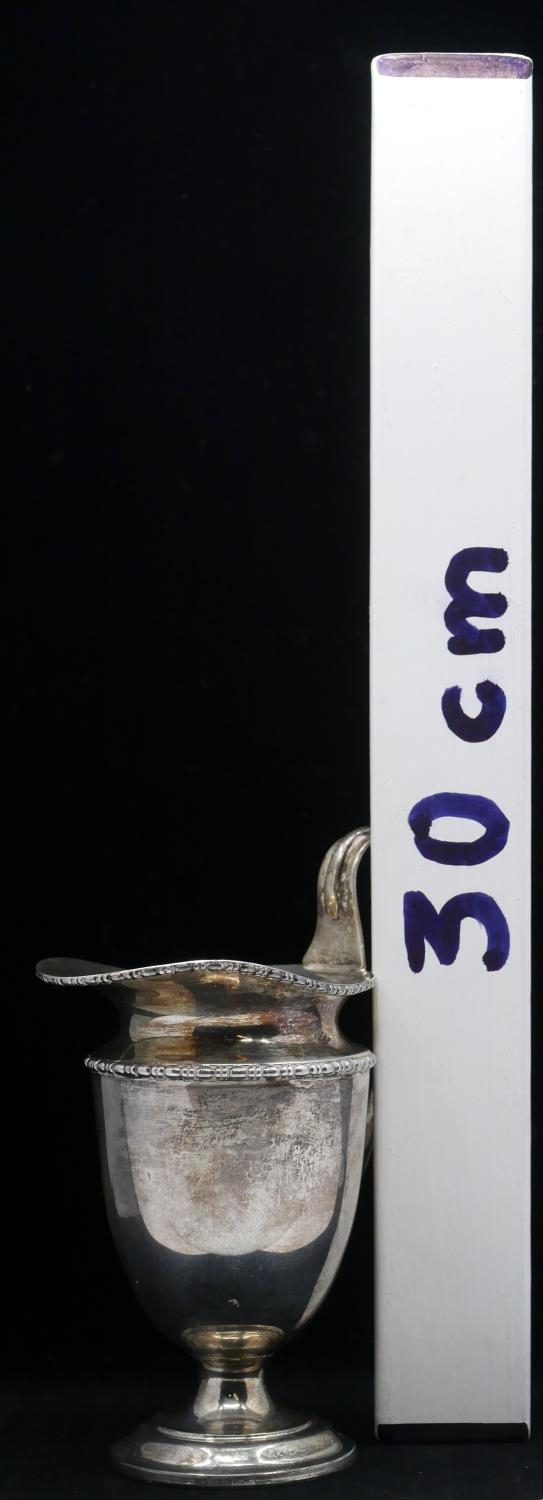 A Victorian sterling silver milk jug with beaded detailing to the edges. Hallmarked: C& Co for - Image 6 of 6