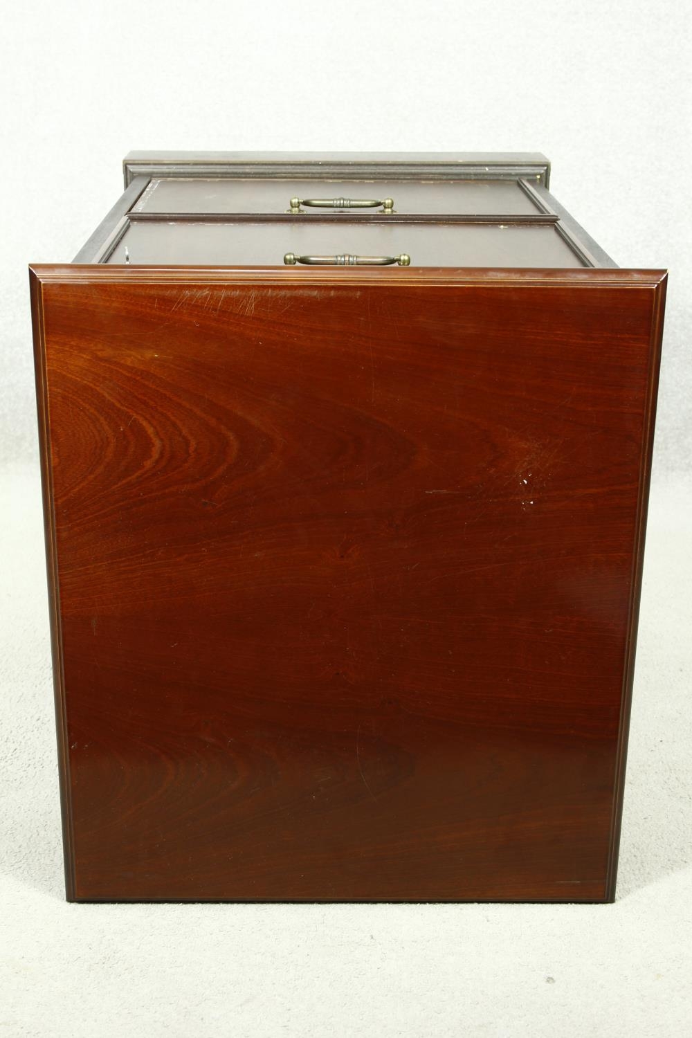 A Georgian style mahogany two drawer locking filing cabinet. H.76 W.52 D.60 - Image 9 of 10