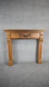 A carved pitch pine Adam style fire surround. H.122 W.133 D.18