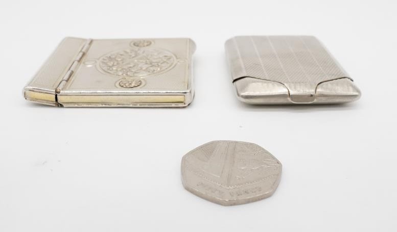 Two sterling silver match books. One French with repousse design, one side with oval cartouche - Image 11 of 11